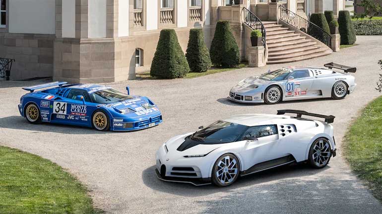 2020 Bugatti Centodieci and Bugatti EB110 Le-Mans